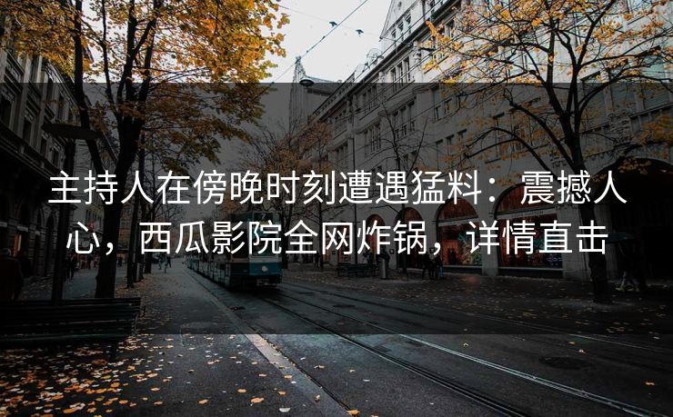 主持人在傍晚时刻遭遇猛料：震撼人心，西瓜影院全网炸锅，详情直击